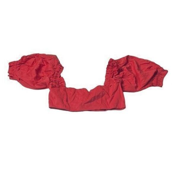 WeWoreWhat‎ Womens Y2K Solid Obe Ruby Coco Crop Top Blouse Medium New - Picture 3 of 16
